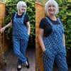 Blue Stretch Denim Daisy Print Dungarees by Run and Fly - Minimum Mouse