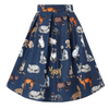 Carolyn Blue Cat Print Skirt by Dolly and Dotty