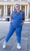 Light Blue Stretch Denim Dungarees by Run and Fly