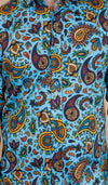 Blue Paisley Print Shirt by Run and Fly - Long Sleeved