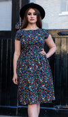 Boogie Bones Print Cotton Tea Dress with Pockets by Run and Fly