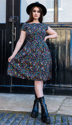 Boogie Bones Print Cotton Tea Dress with Pockets by Run and Fly