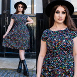 Boogie Bones Print Cotton Tea Dress with Pockets by Run and Fly