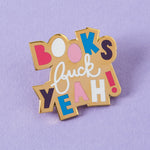 Books Fuck Yeah! Lapel Pin Badge by Punky Pins - Minimum Mouse