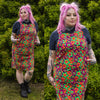 70's Bright Floral Longer Length Pinafore Dress