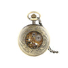 Bronze Floral Detail Mechanical Hand Wind Pocket Watch - Minimum Mouse