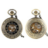 Bronze Floral Detail Mechanical Hand Wind Pocket Watch - Minimum Mouse