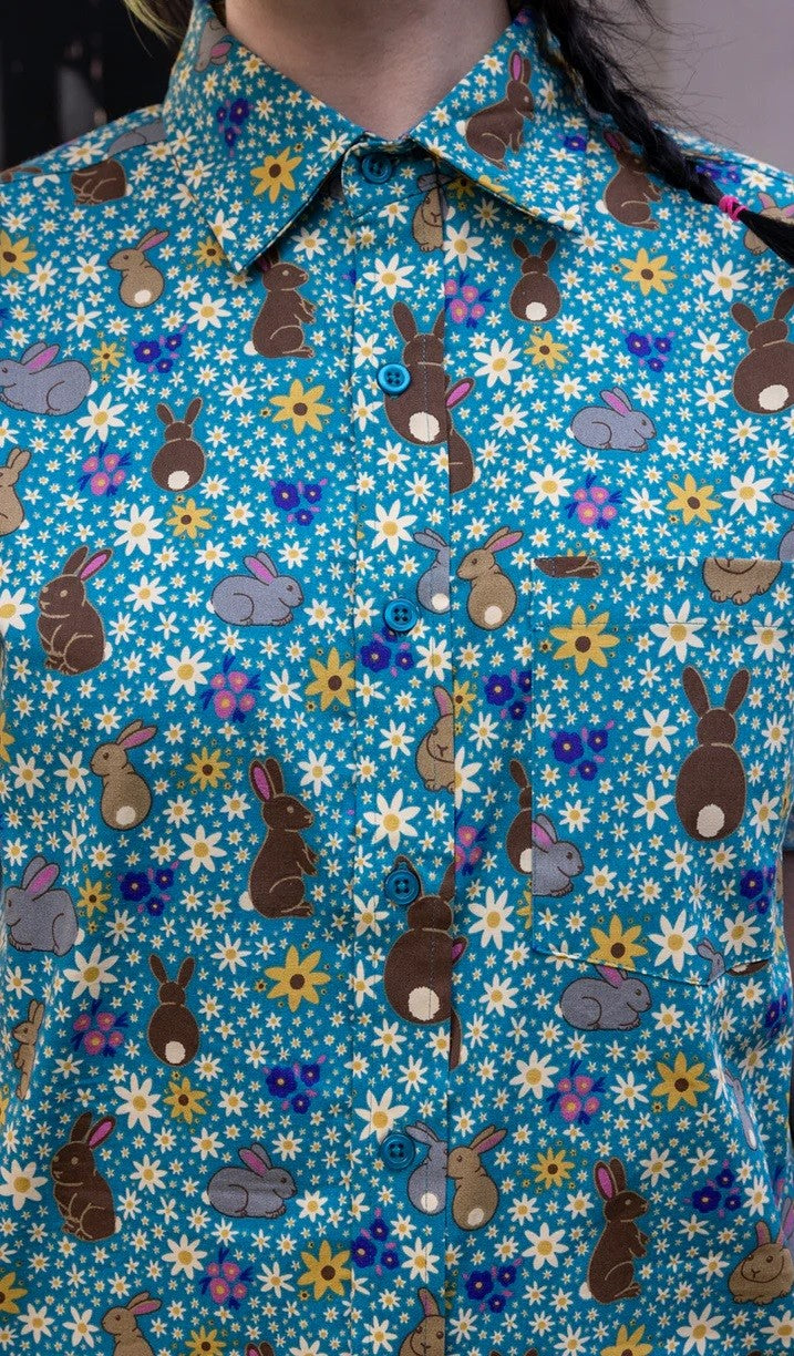 Bunny Rabbit Print Shirt by Run and Fly