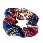Burgundy Batik Print Scrunchie - Made From Vintage Fabric - Minimum Mouse