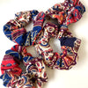 Burgundy Batik Print Scrunchie - Made From Vintage Fabric - Minimum Mouse