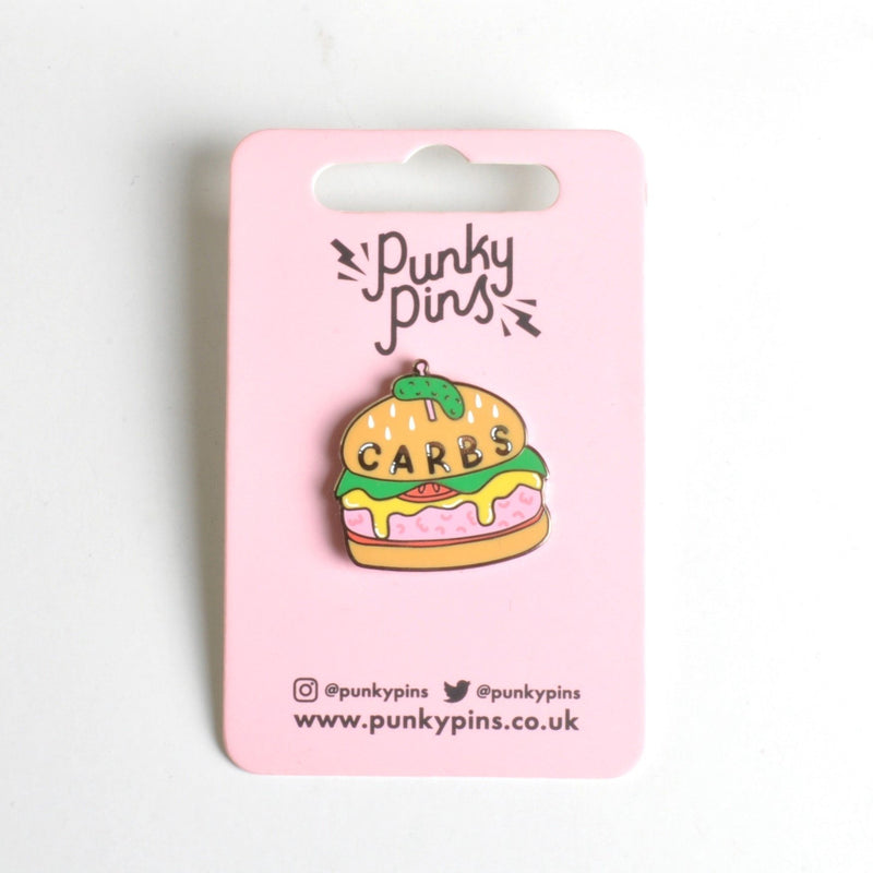 Carbs Burger Enamel Lapel Pin Badge - Minimum Mouse