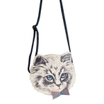 Meow Retro Cat Face Shoulder Bag by House of Disaster