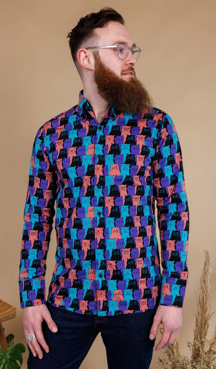 Cat Chorus Print Shirt by Run and Fly