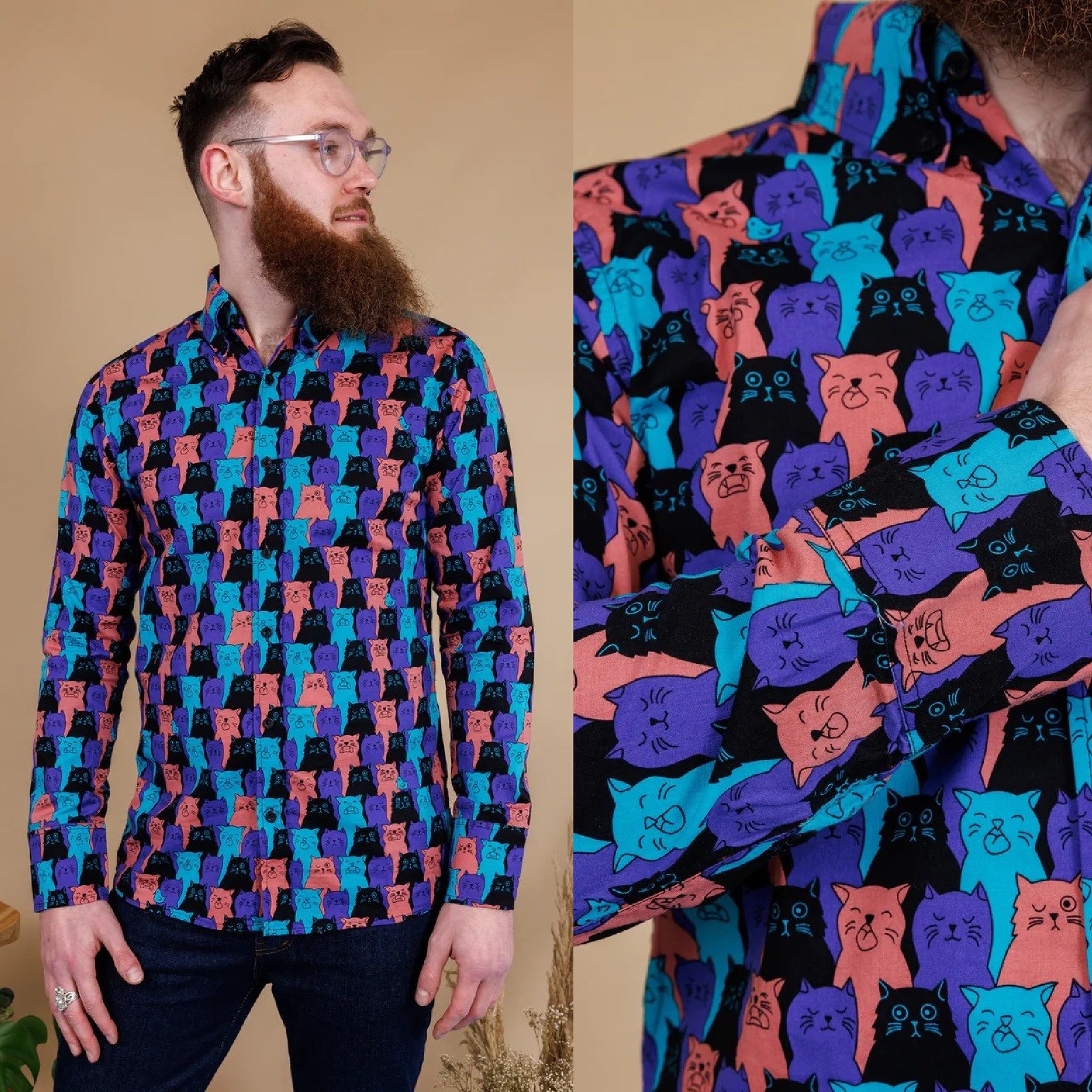Cat Chorus Print Shirt by Run and Fly
