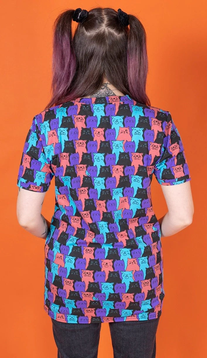 Cat Chorus Print T Shirt by Run and Fly