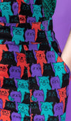 Cat Chorus Print Dungaree Pinafore Dress by Run and Fly