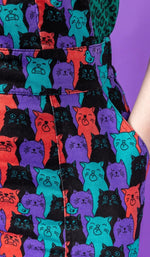 Cat Chorus Print Dungaree Pinafore Dress by Run and Fly