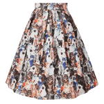 Carolyn Cat Face Print Skirt by Dolly and Dotty