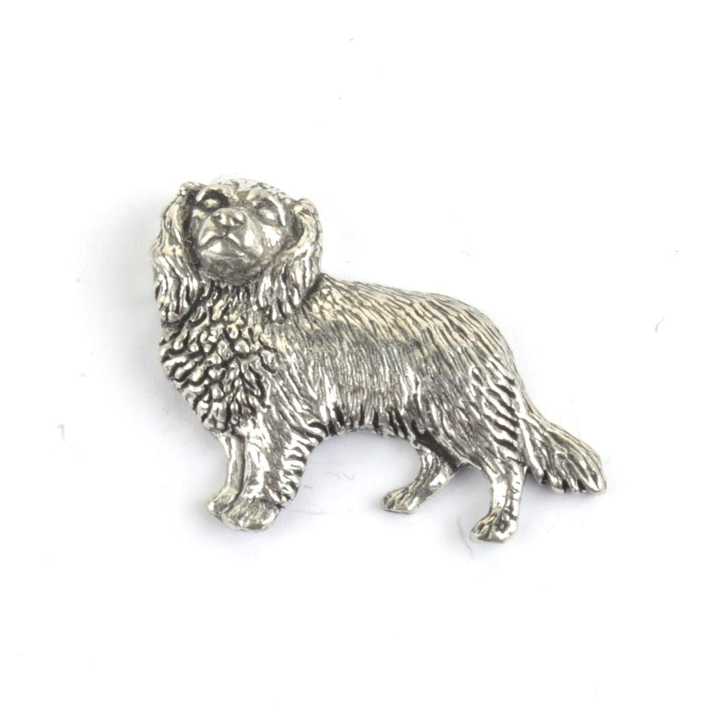 Cavalier King Charles Spaniel Pewter Dog Lapel Pin Badge - Minimum Mouse