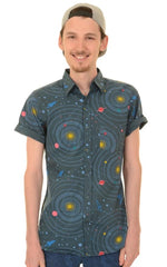 Celestial Solar System Space Print Shirt by Run and Fly - Minimum Mouse