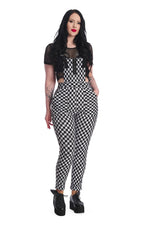 Delgado Black and White Checked Dungarees by Banned Apparel