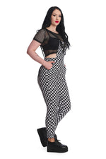 Delgado Black and White Checked Dungarees by Banned Apparel