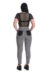 Delgado Black and White Checked Dungarees by Banned Apparel