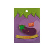 Cheeky Aubergine Eggplant Lapel Pin Badge - Minimum Mouse