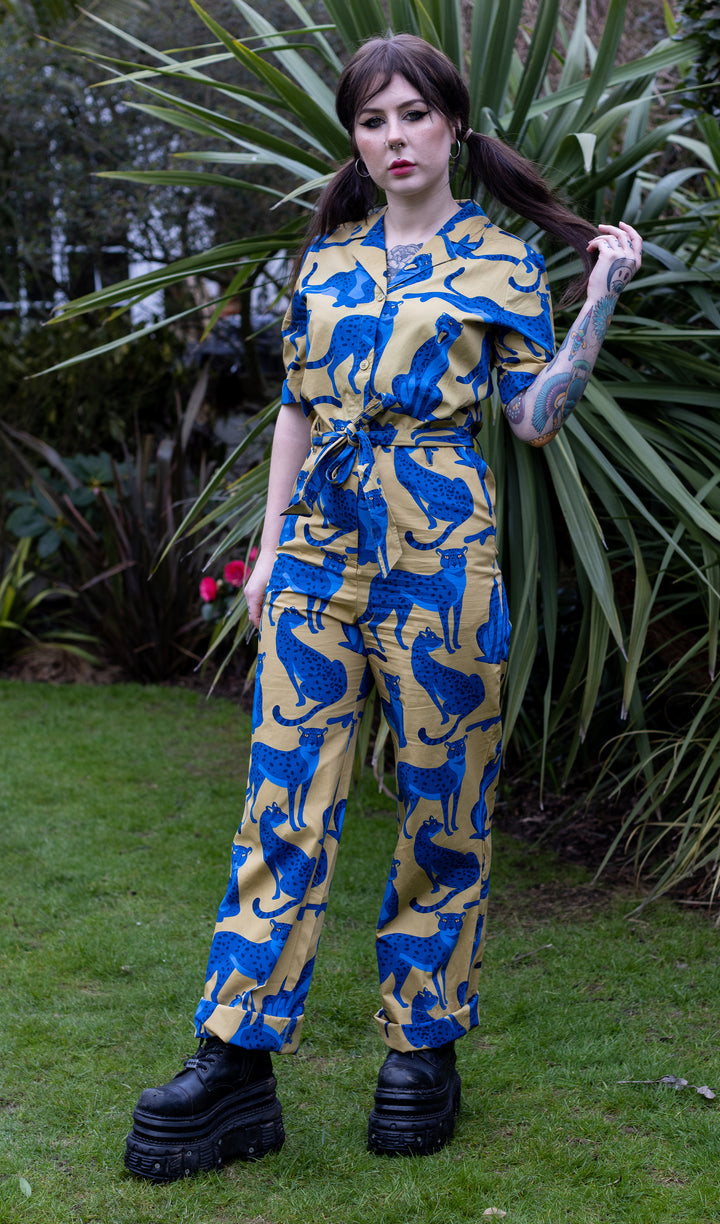 Blue Leopard Jumpsuit by Run and Fly