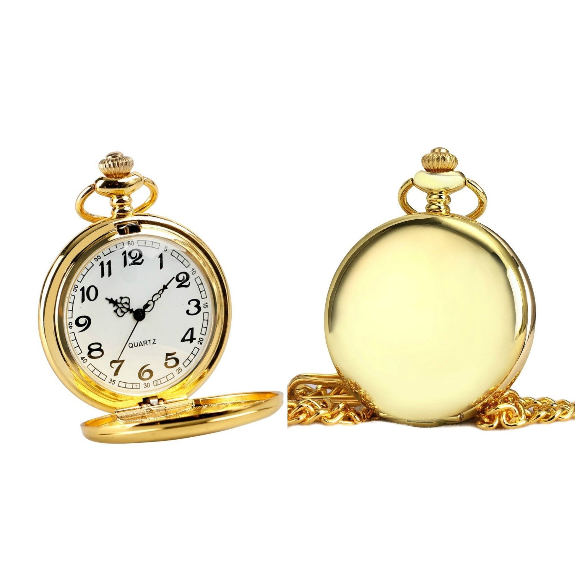 Classic Gold Quartz Pocket Watch - Minimum Mouse