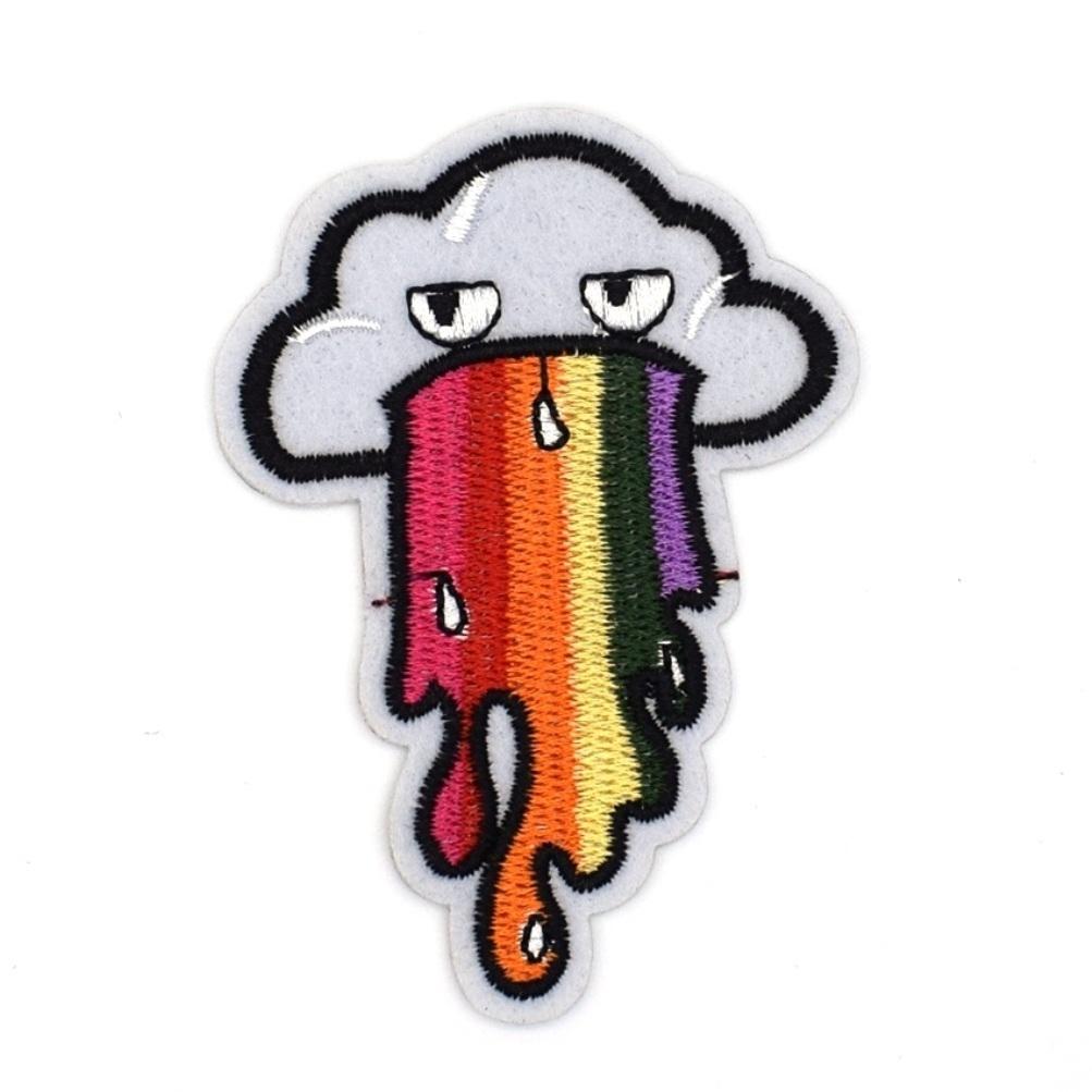 Cloud Puking Rainbow Iron On Patch - Minimum Mouse