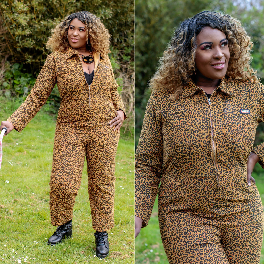 Corduroy Leopard Print Jumpsuit by Run and Fly - Minimum Mouse