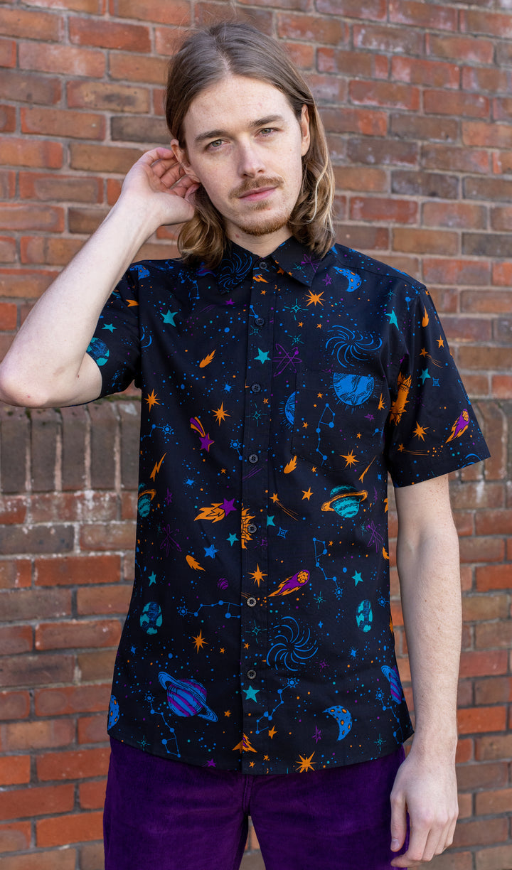 Cosmic Space Print Shirt by Run and Fly