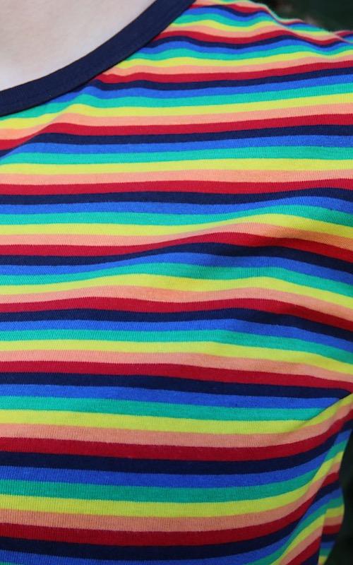 Cropped Rainbow Stripe T Shirt by Run and Fly - Minimum Mouse