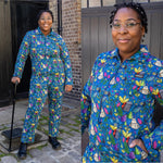 Run and Fly X Katie Abey Crystal Critters Print Stretch Twill Boiler Suit