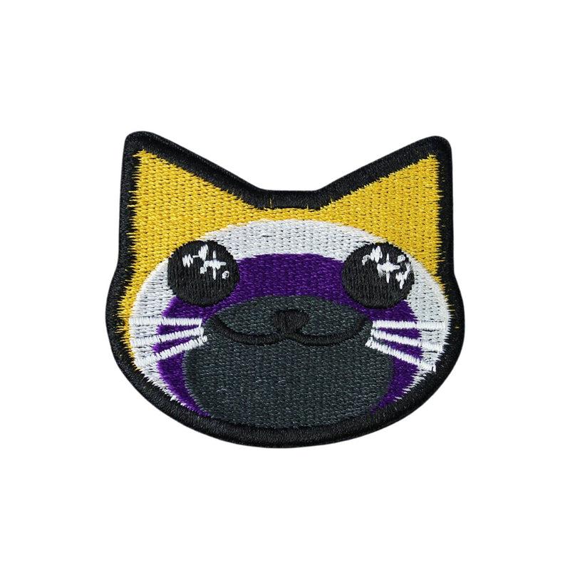 Cute Non-Binary Cat Iron On Patch - Minimum Mouse