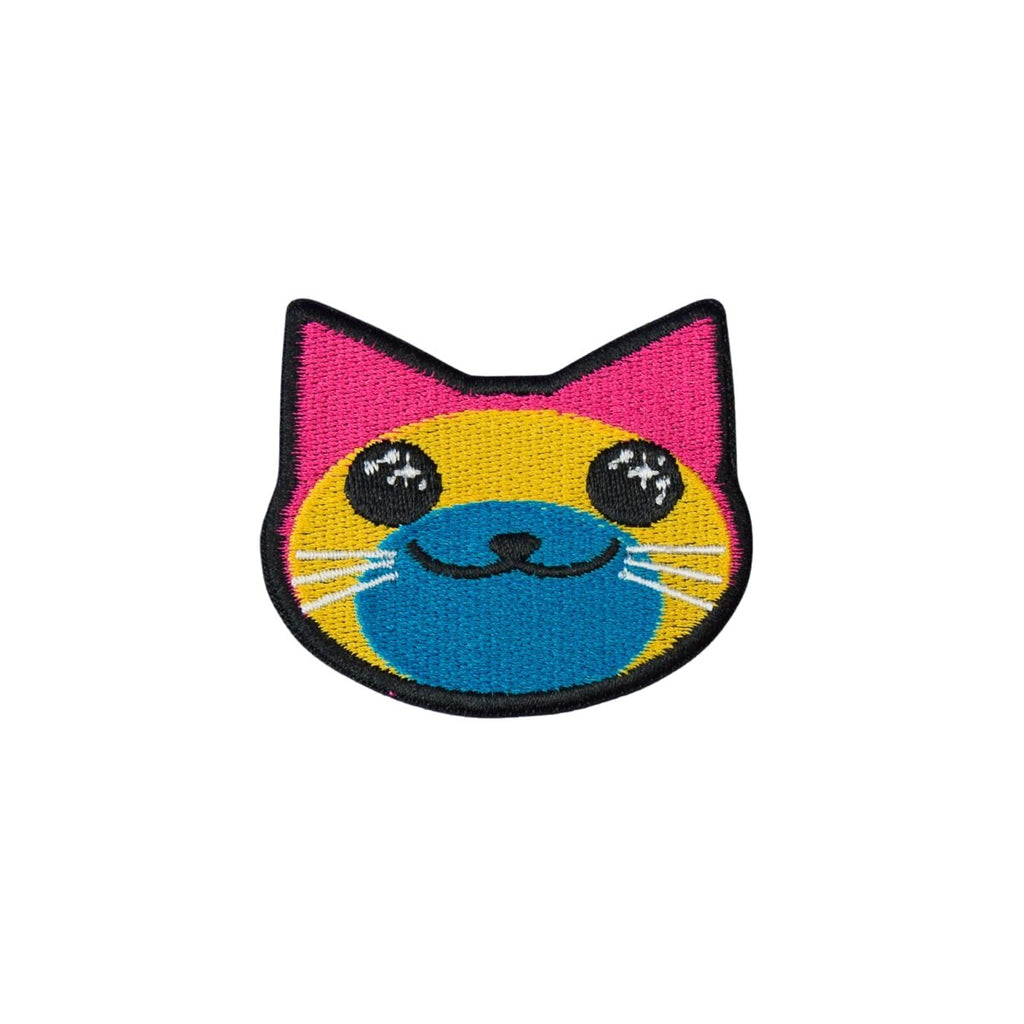 Cute pansexual cat iron on patch - Minimum Mouse