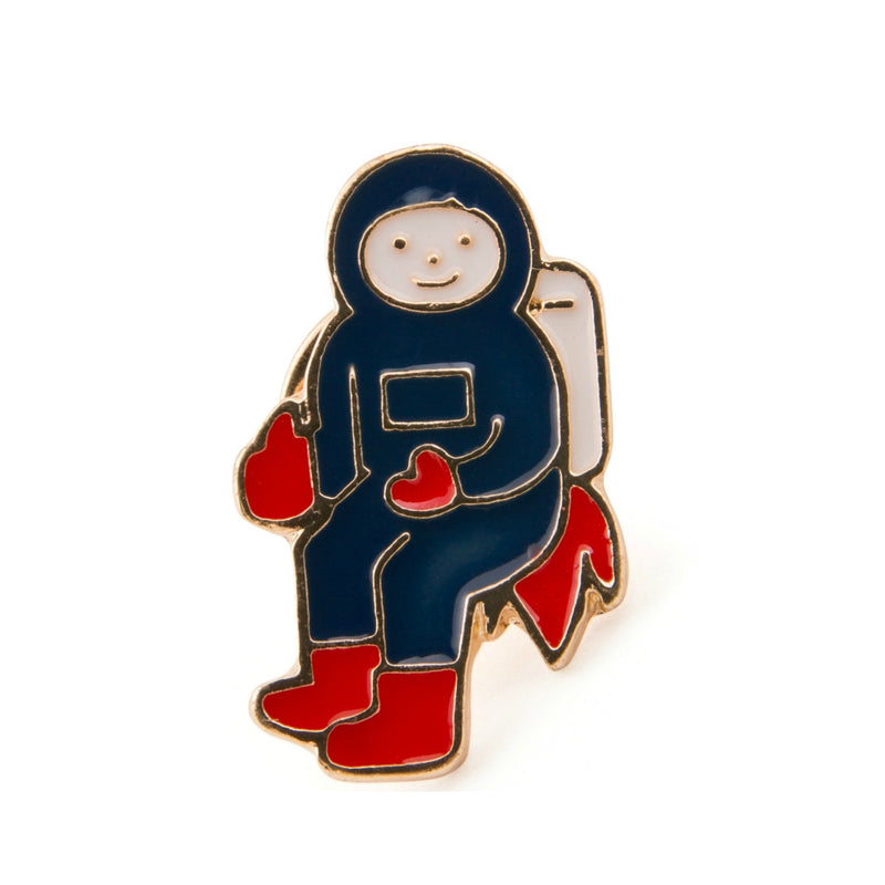 Cute Retro Astronaut Enamel Space Lapel Pin Badge - Minimum Mouse