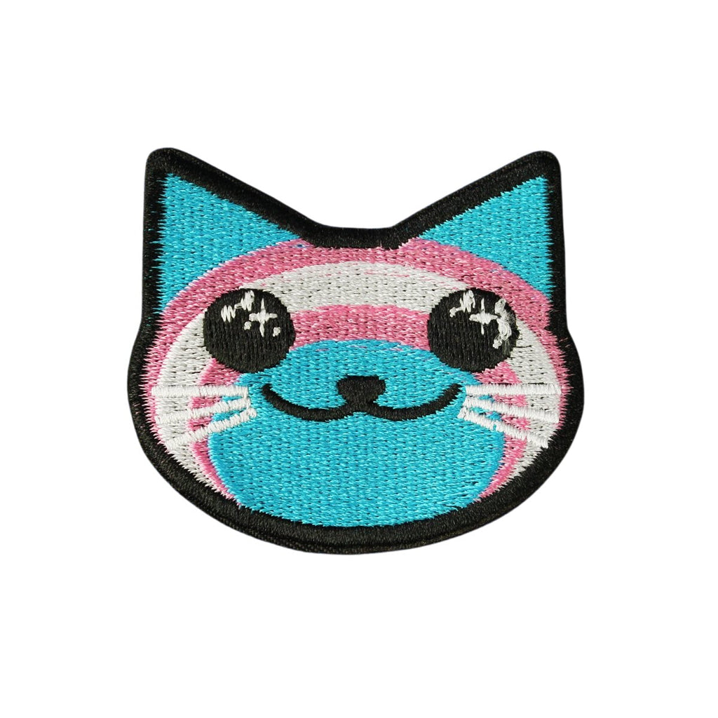 cute trans cat iron on patch - Minimum Mouse