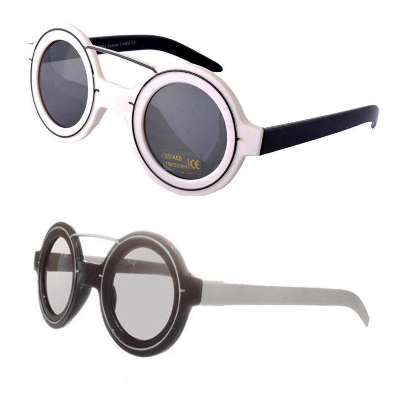 CYRUS Round Lens Brow Bar Sunglasses - Minimum Mouse
