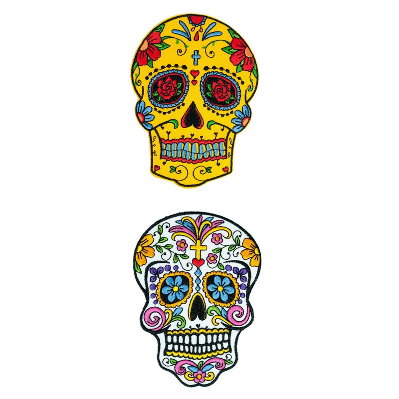 Day Of The Dead Sugar Skull Iron On Patch - Minimum Mouse