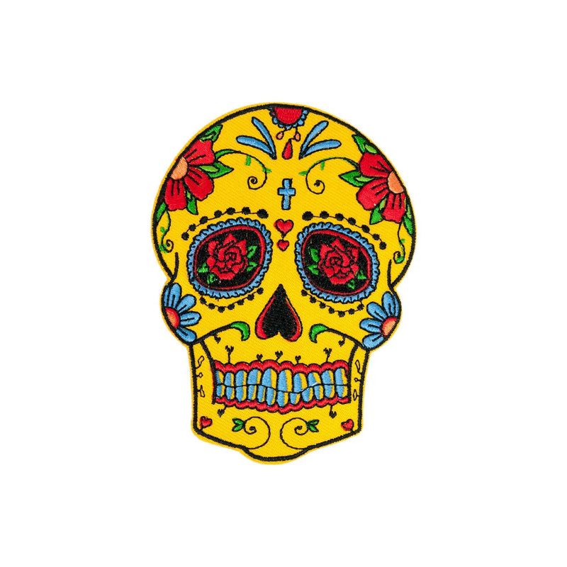 Day Of The Dead Sugar Skull Iron On Patch - Minimum Mouse