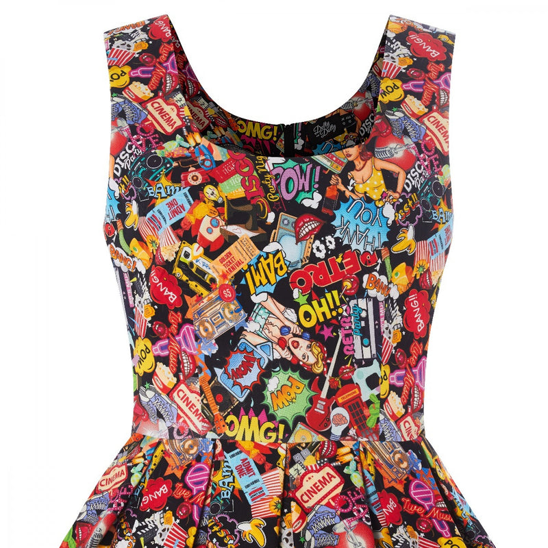 Amanda Pop Art Print Dress by Dolly and Dotty