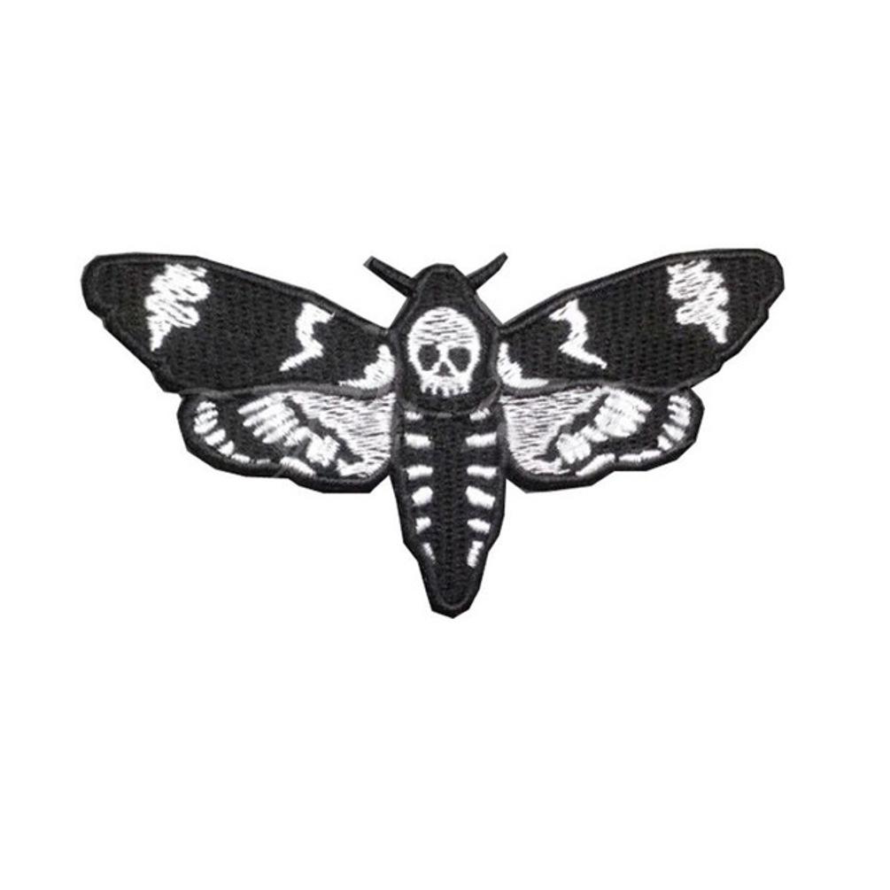 Death Head Moth Iron On Skull Patch - Minimum Mouse