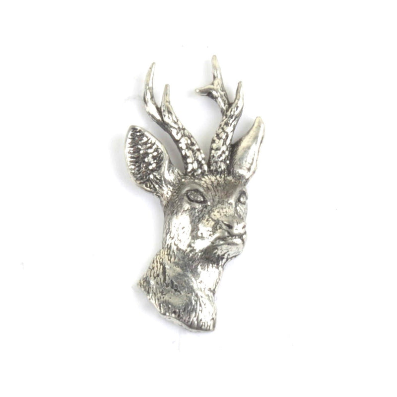 Deer Stag Head Pewter Lapel Pin Badge - Minimum Mouse