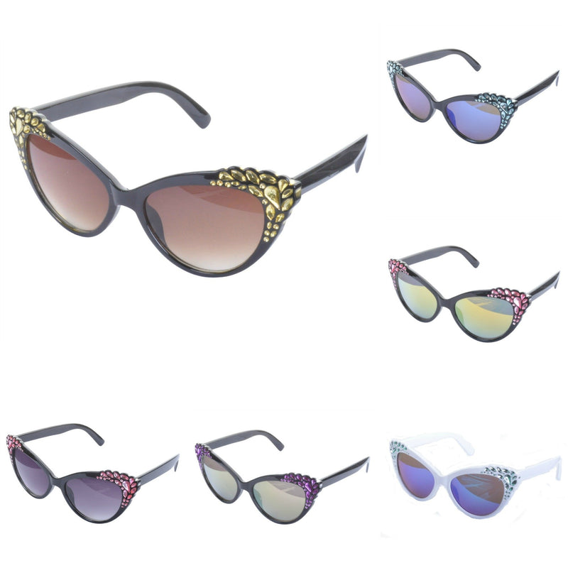 Diamante Trim Cat Eye Sunglasses - Minimum Mouse
