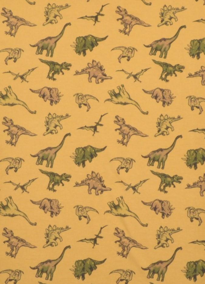 Dinosaur Print T Shirt by Run and Fly in Honey Gold - Minimum Mouse