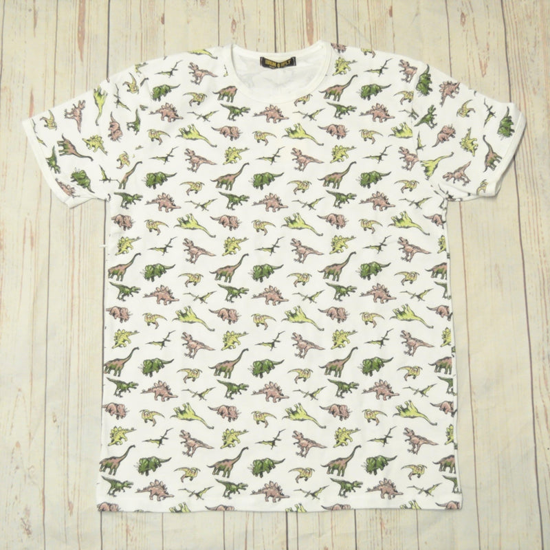 Dinosaur Print T Shirt by Run and Fly in White - Minimum Mouse