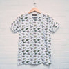Dinosaur Print T Shirt by Run and Fly in White - Minimum Mouse
