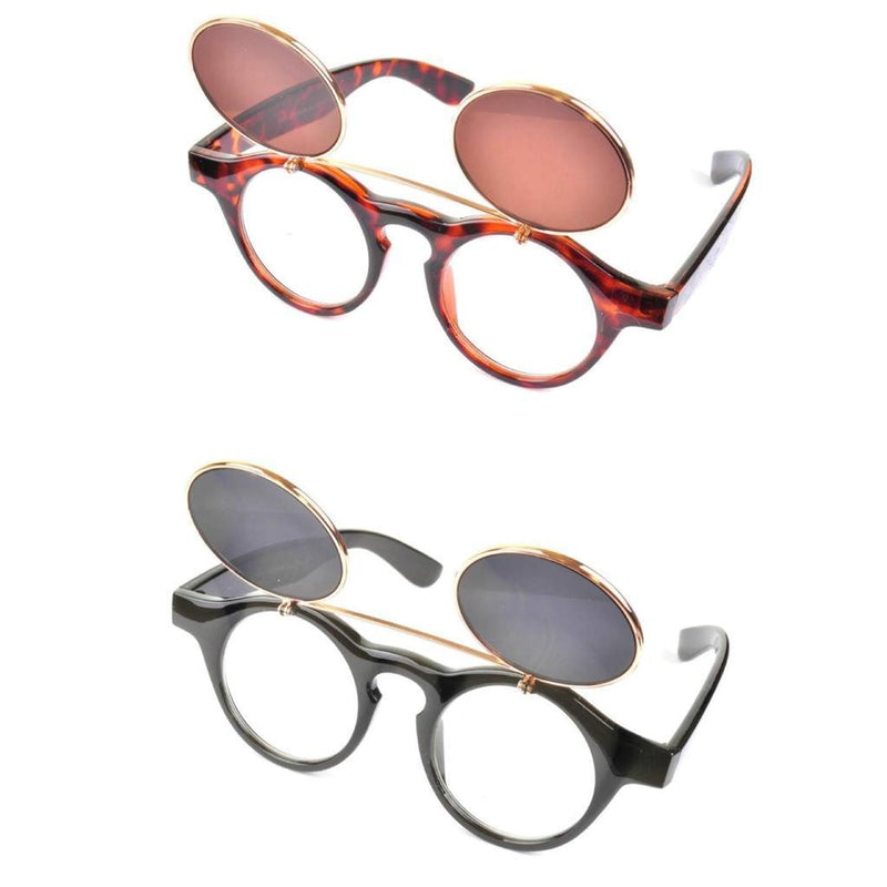 EMERSON Flip Up Round Lens Sunglasses - Minimum Mouse